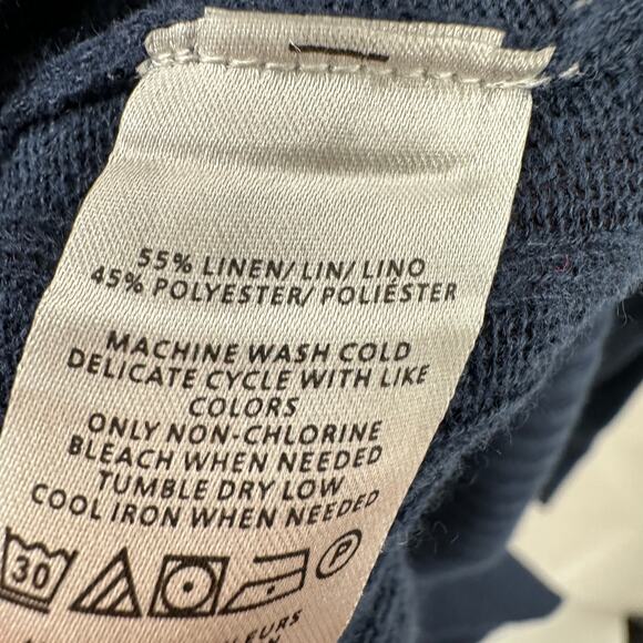 LOFT NWT Ribbed Relaxed V-Neck Pocket Navy Blue Open Cardigan // XS - Picture 7 of 8